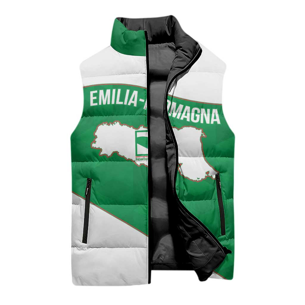 Personalized Italy Emilia-Romagna Sleeveless Puffer Jacket Inspiration Flags Style - Wonder Print Shop