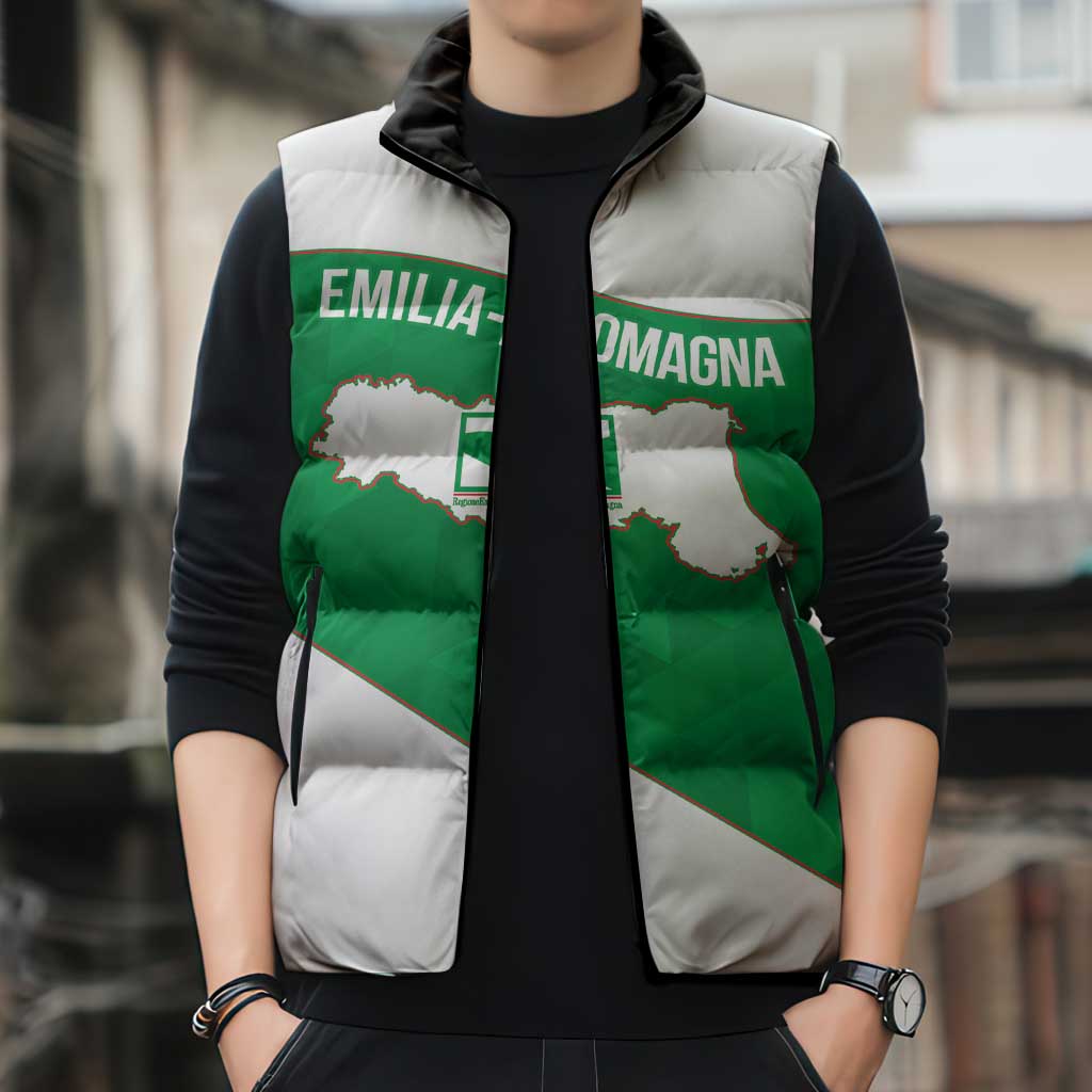 Personalized Italy Emilia-Romagna Sleeveless Puffer Jacket Inspiration Flags Style - Wonder Print Shop