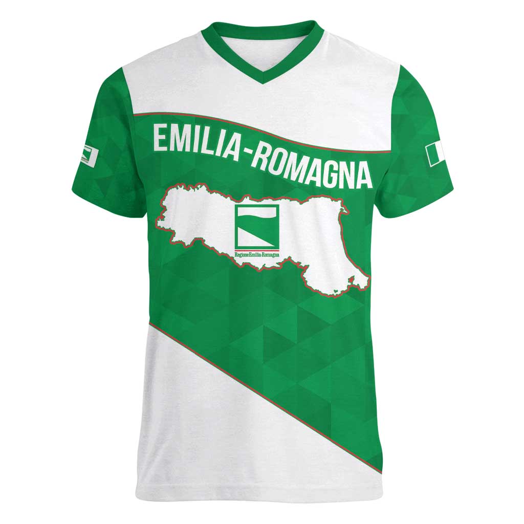 Personalized Italy Emilia-Romagna Women V-Neck T-Shirt Inspiration Flags Style
