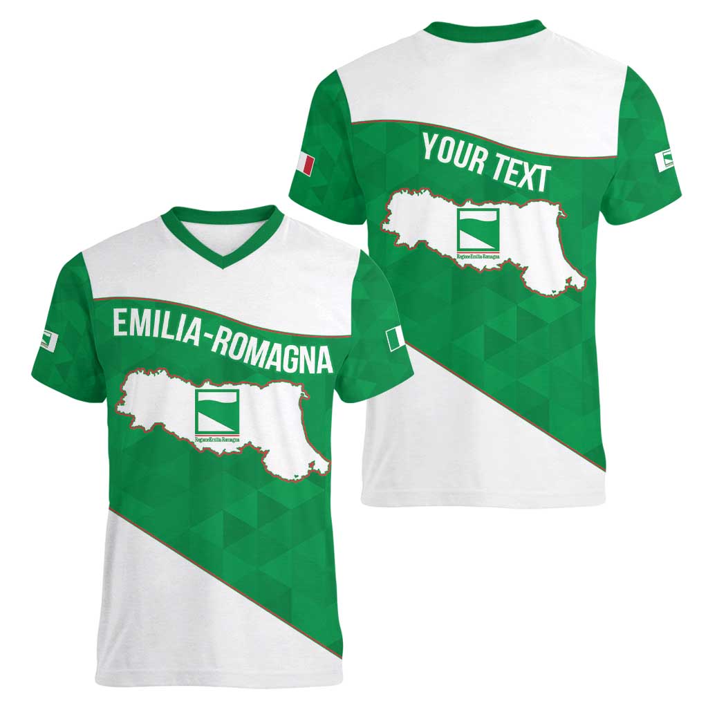 Personalized Italy Emilia-Romagna Women V-Neck T-Shirt Inspiration Flags Style