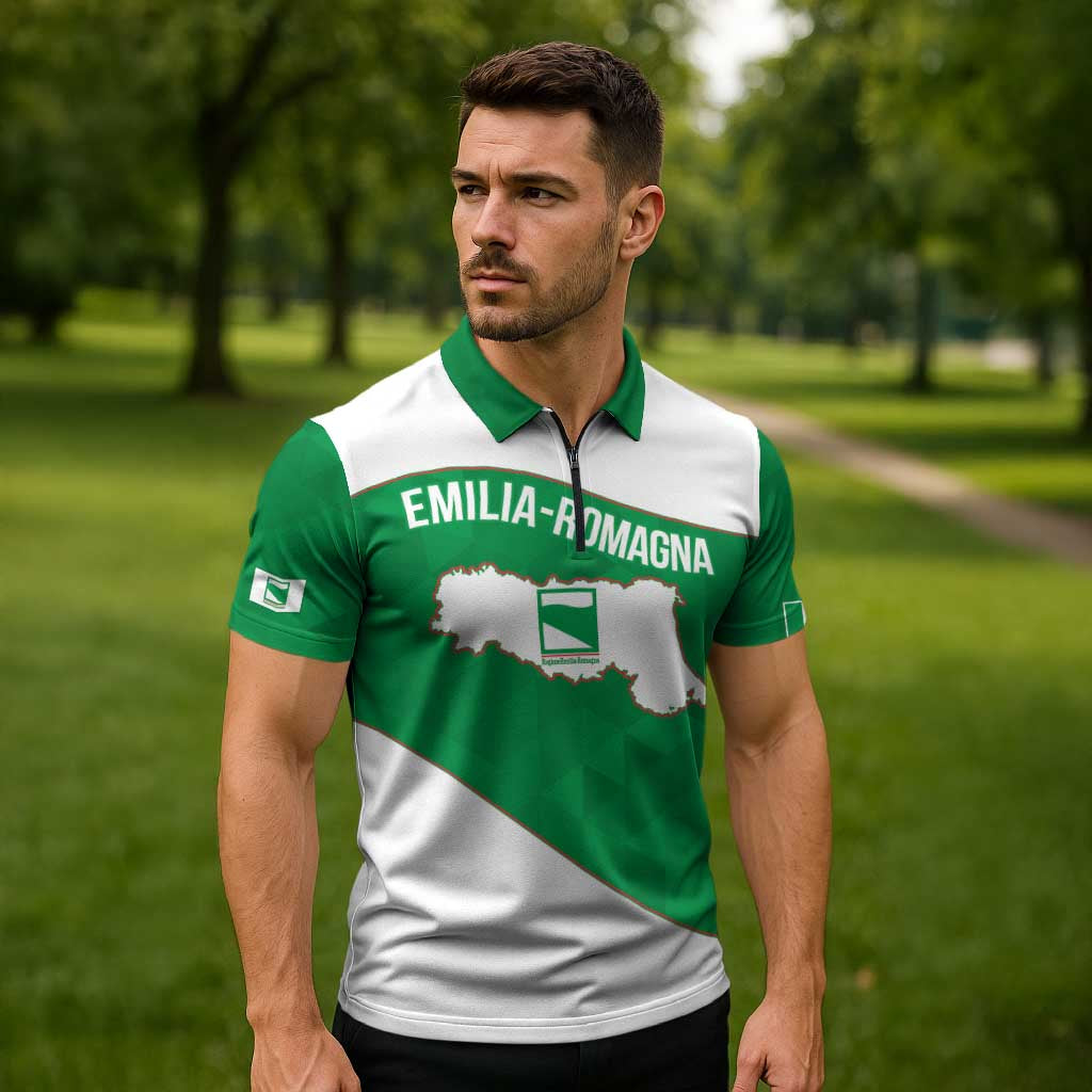 Personalized Italy Emilia-Romagna Zipper Polo Shirt Inspiration Flags Style - Wonder Print Shop