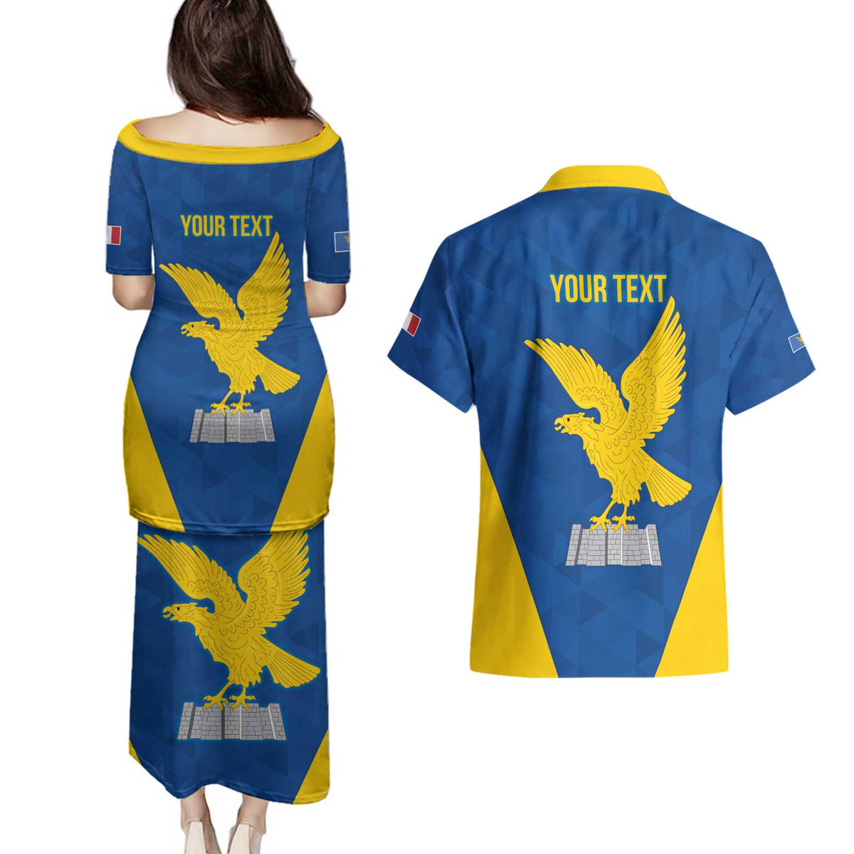 Personalized Italy Friuli-Venezia Giulia Couples Matching Puletasi and Hawaiian Shirt Inspiration Flags Style