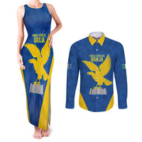 Personalized Italy Friuli-Venezia Giulia Couples Matching Tank Maxi Dress and Long Sleeve Button Shirt Inspiration Flags Style