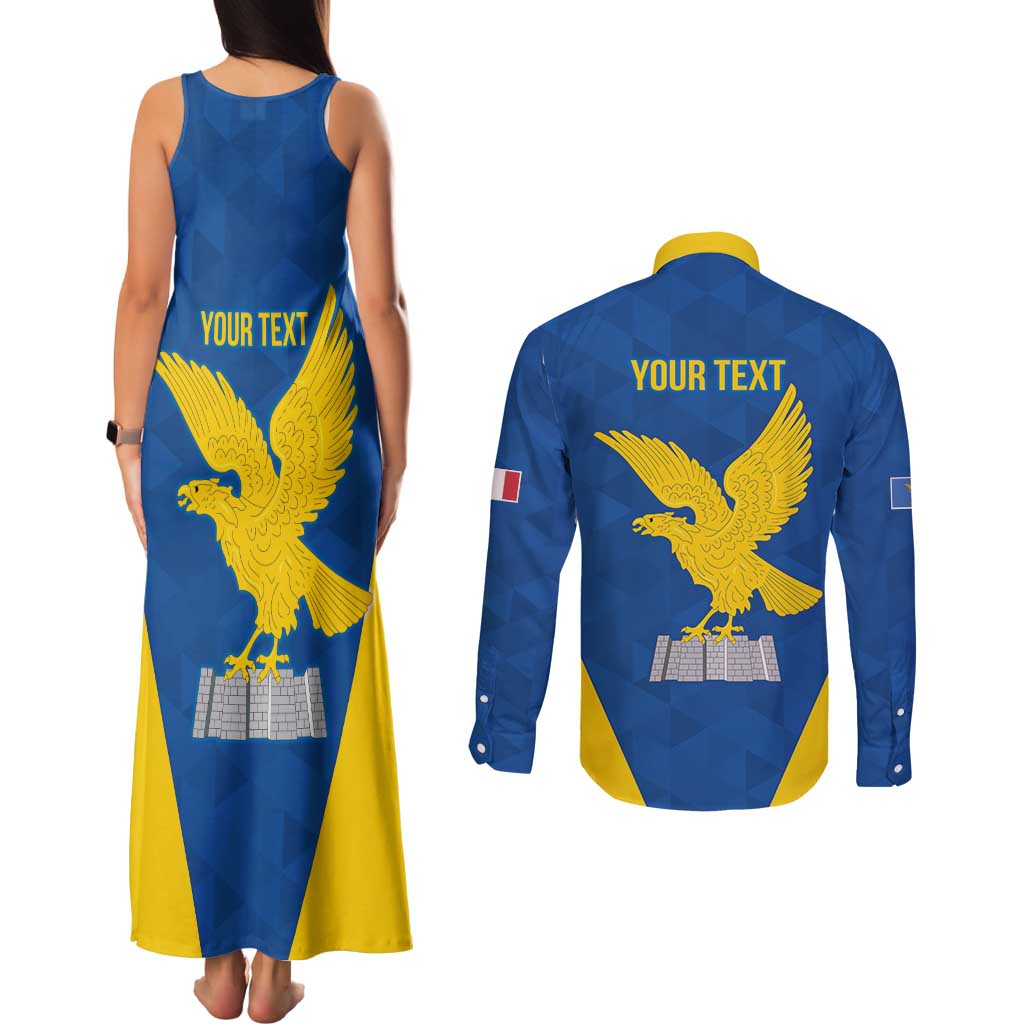 Personalized Italy Friuli-Venezia Giulia Couples Matching Tank Maxi Dress and Long Sleeve Button Shirt Inspiration Flags Style