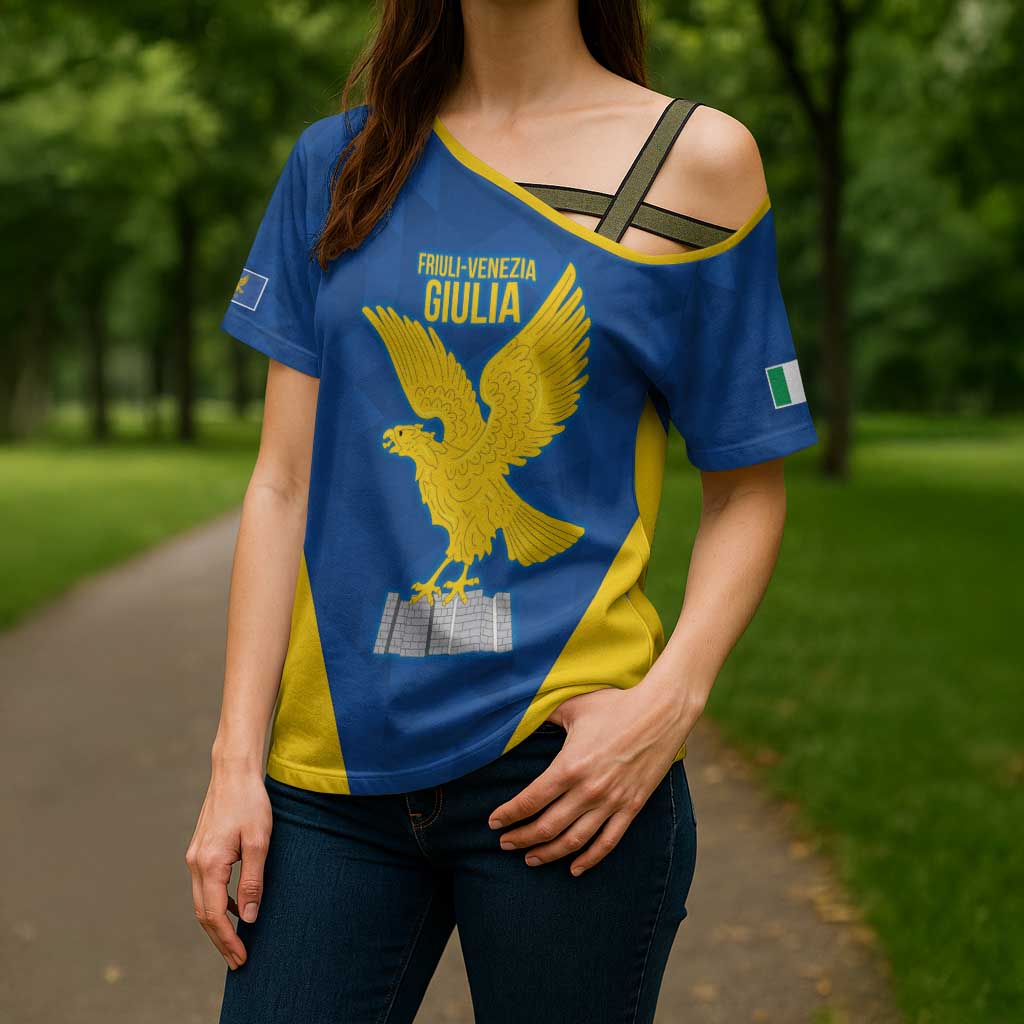 Personalized Italy Friuli-Venezia Giulia Cross Shoulder Shirt Inspiration Flags Style - Wonder Print Shop