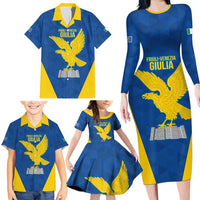 Personalized Italy Friuli-Venezia Giulia Family Matching Long Sleeve Bodycon Dress and Hawaiian Shirt Inspiration Flags Style
