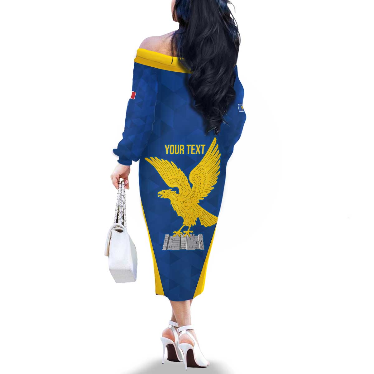 Personalized Italy Friuli-Venezia Giulia Family Matching Off The Shoulder Long Sleeve Dress and Hawaiian Shirt Inspiration Flags Style