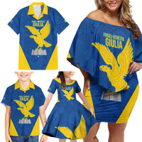 Personalized Italy Friuli-Venezia Giulia Family Matching Off Shoulder Short Dress and Hawaiian Shirt Inspiration Flags Style