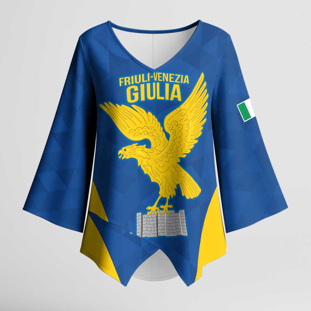 Personalized Italy Friuli-Venezia Giulia Kimono Sleeve Blouse Inspiration Flags Style - Wonder Print Shop