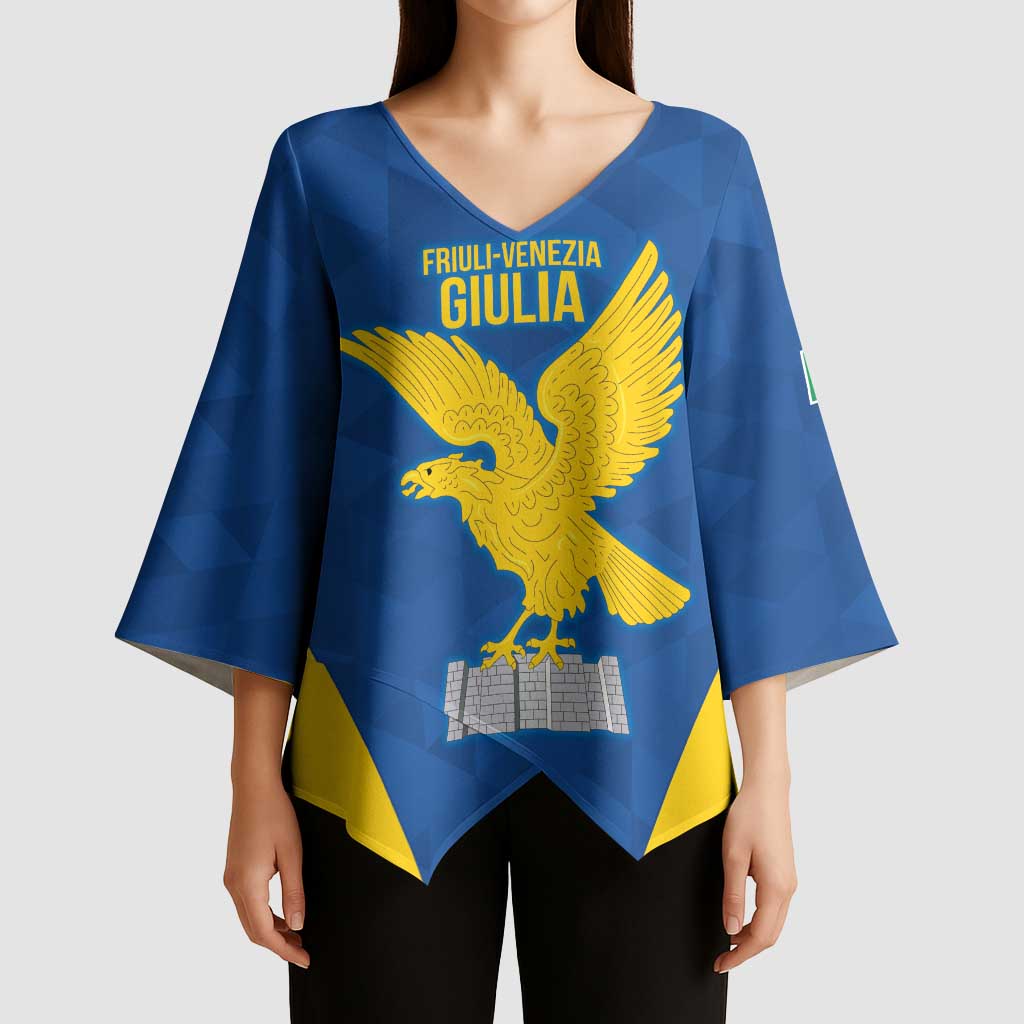 Personalized Italy Friuli-Venezia Giulia Kimono Sleeve Blouse Inspiration Flags Style - Wonder Print Shop