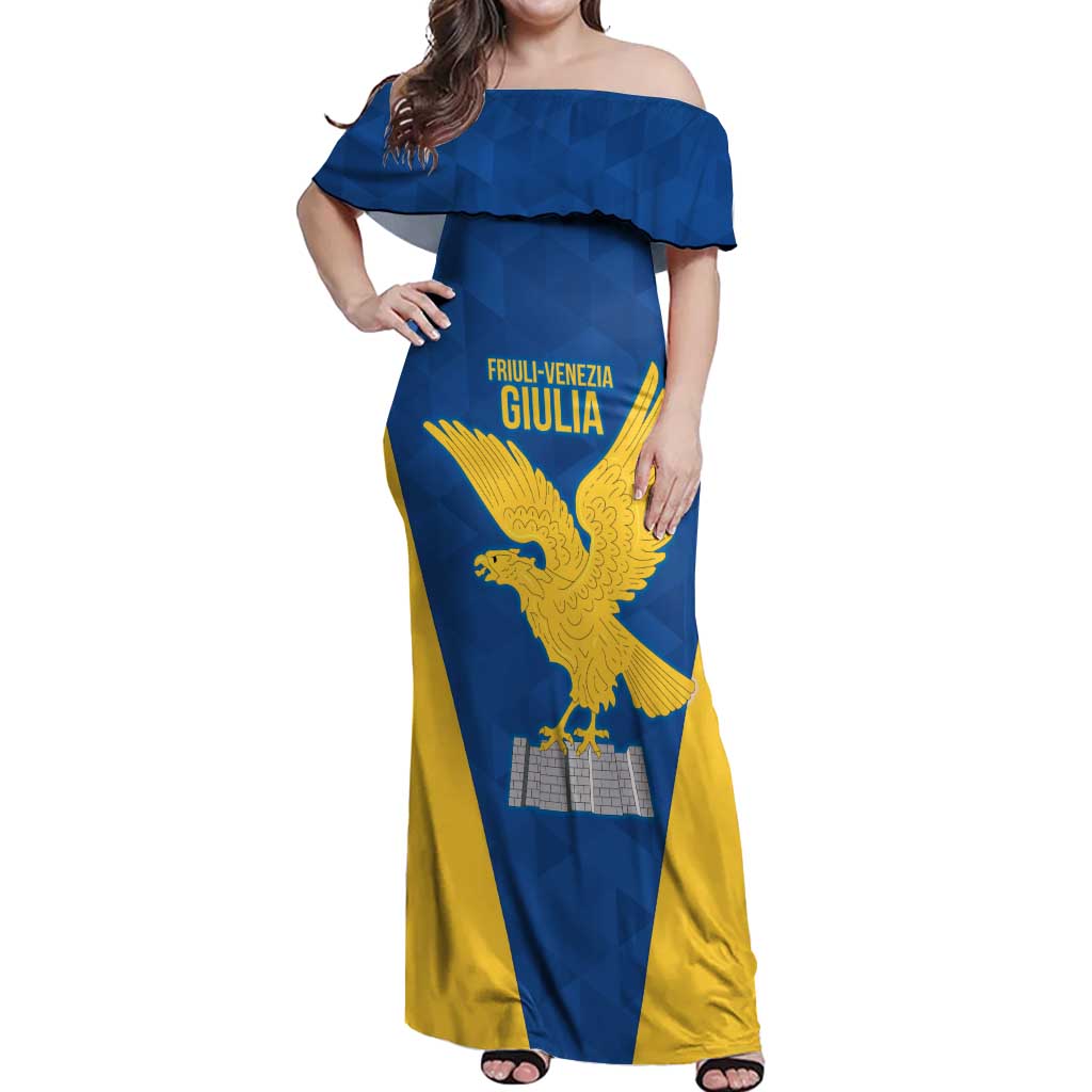 Personalized Italy Friuli-Venezia Giulia Off Shoulder Maxi Dress Inspiration Flags Style
