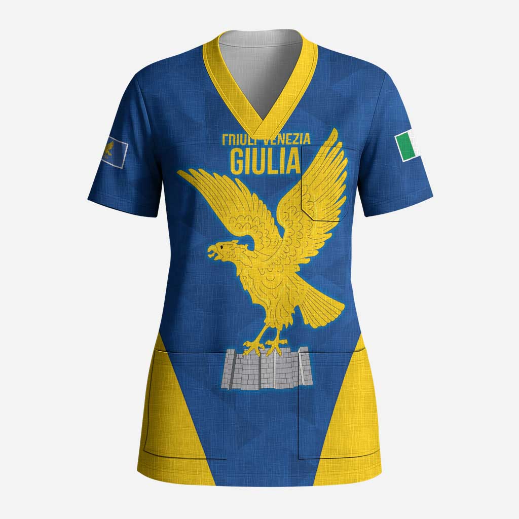 Personalized Italy Friuli-Venezia Giulia Scrub Top Inspiration Flags Style - Wonder Print Shop
