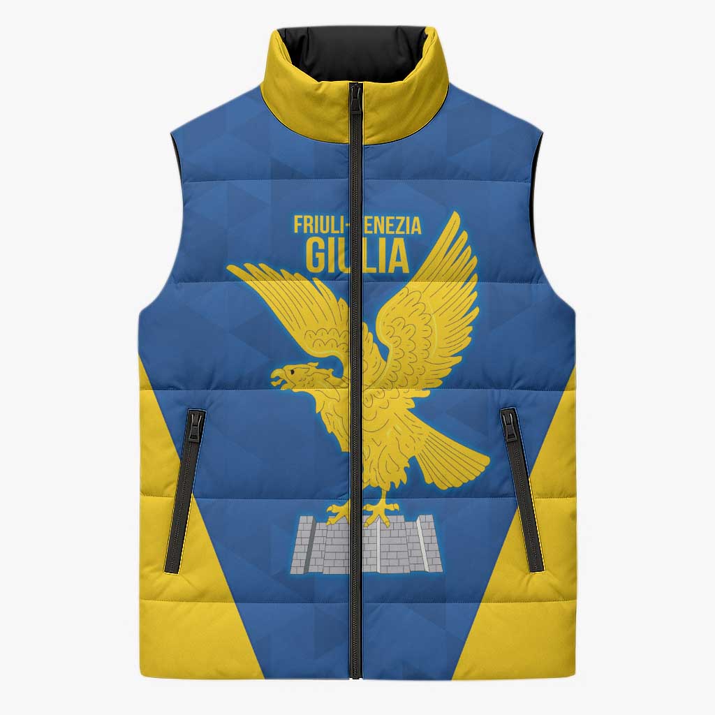 Personalized Italy Friuli-Venezia Giulia Sleeveless Puffer Jacket Inspiration Flags Style - Wonder Print Shop