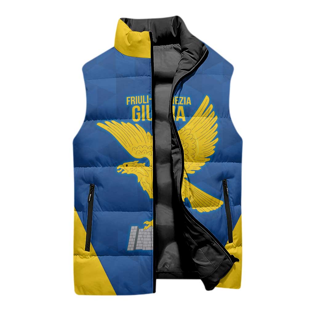 Personalized Italy Friuli-Venezia Giulia Sleeveless Puffer Jacket Inspiration Flags Style - Wonder Print Shop