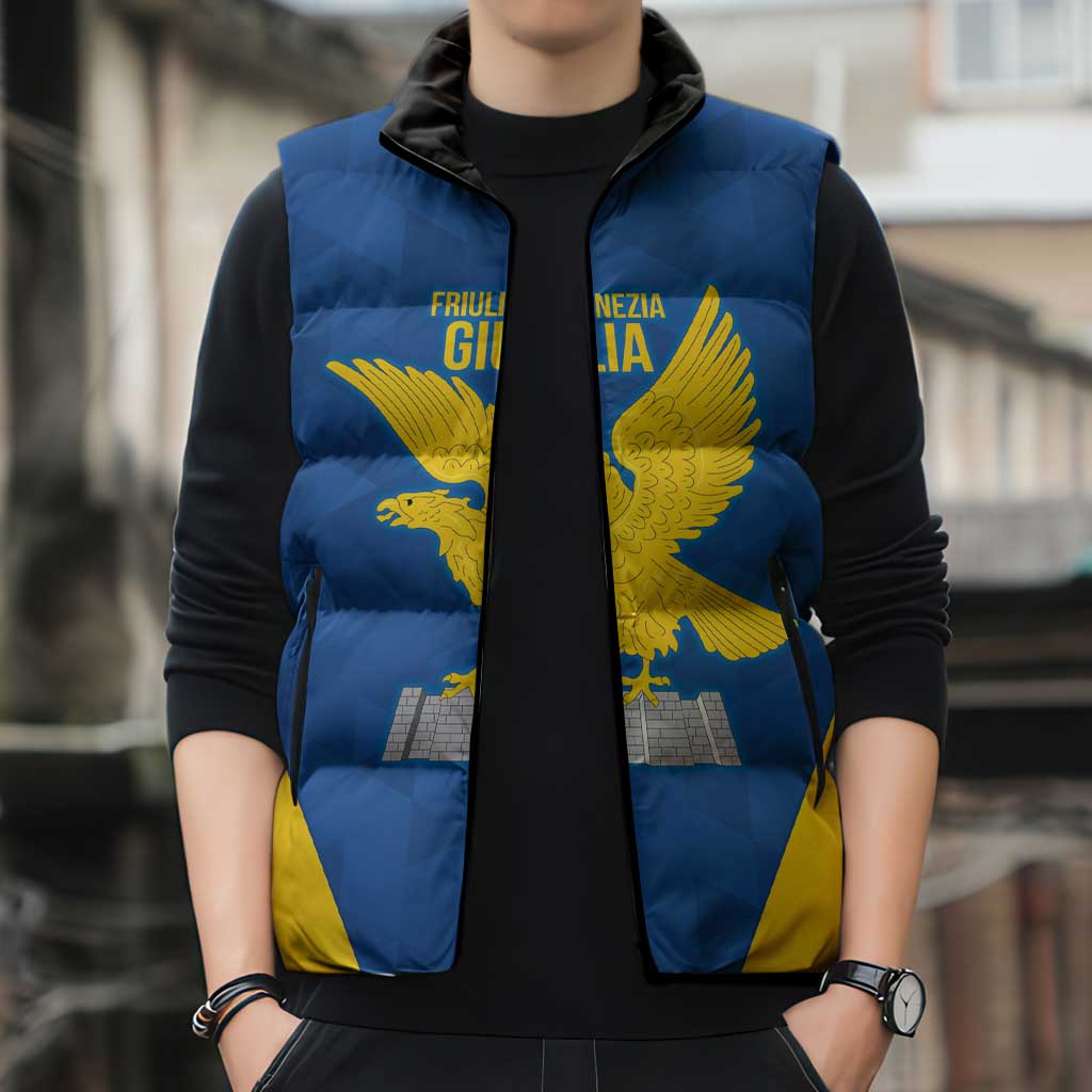 Personalized Italy Friuli-Venezia Giulia Sleeveless Puffer Jacket Inspiration Flags Style - Wonder Print Shop