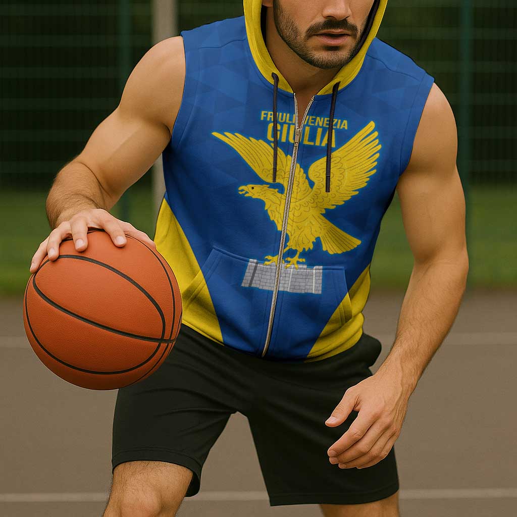 Personalized Italy Friuli-Venezia Giulia Sleeveless Zip Hoodie Inspiration Flags Style - Wonder Print Shop