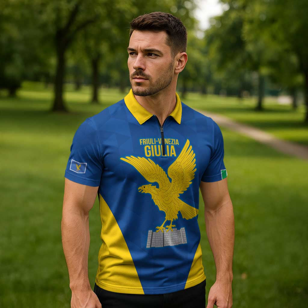 Personalized Italy Friuli-Venezia Giulia Zipper Polo Shirt Inspiration Flags Style - Wonder Print Shop