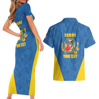 Personalized Italy Lazio Couples Matching Short Sleeve Bodycon Dress and Hawaiian Shirt Inspiration Flags Style