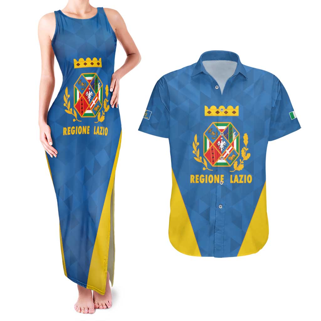 Personalized Italy Lazio Couples Matching Tank Maxi Dress and Hawaiian Shirt Inspiration Flags Style