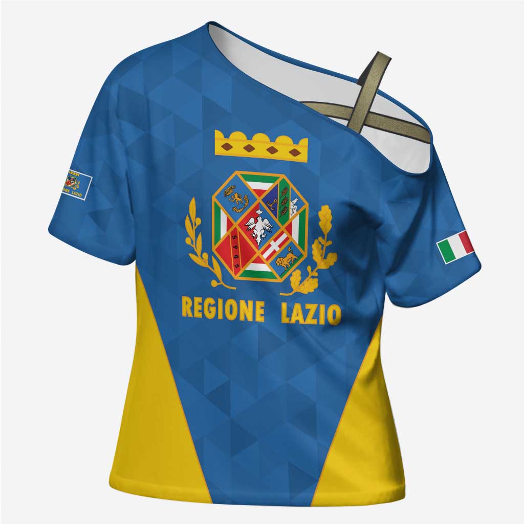 Personalized Italy Lazio Cross Shoulder Shirt Inspiration Flags Style - Wonder Print Shop