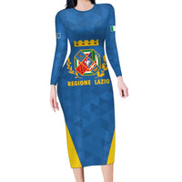 Personalized Italy Lazio Family Matching Long Sleeve Bodycon Dress and Hawaiian Shirt Inspiration Flags Style