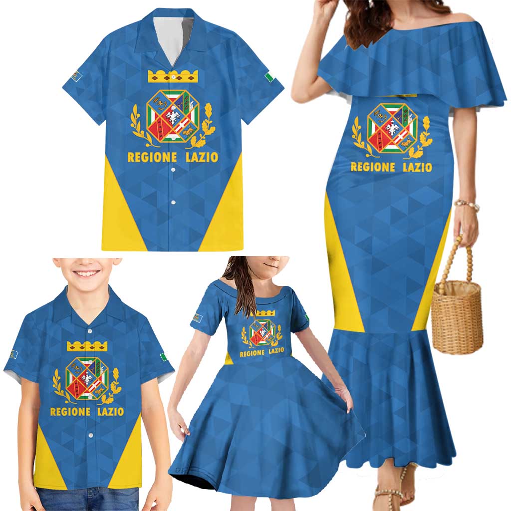 Personalized Italy Lazio Family Matching Mermaid Dress and Hawaiian Shirt Inspiration Flags Style