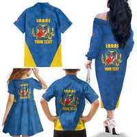Personalized Italy Lazio Family Matching Off The Shoulder Long Sleeve Dress and Hawaiian Shirt Inspiration Flags Style