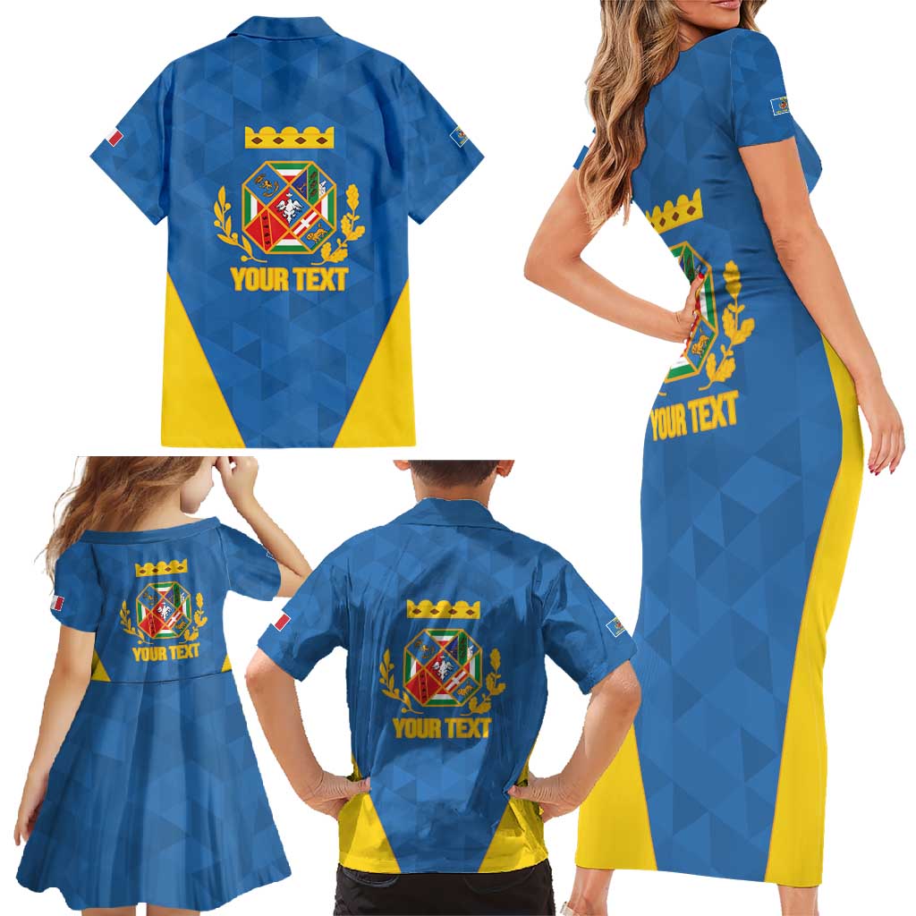 Personalized Italy Lazio Family Matching Short Sleeve Bodycon Dress and Hawaiian Shirt Inspiration Flags Style