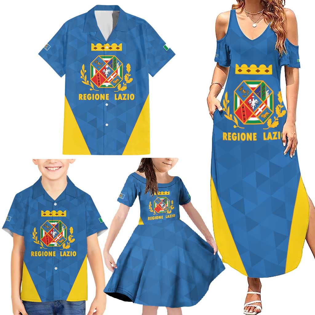Personalized Italy Lazio Family Matching Summer Maxi Dress and Hawaiian Shirt Inspiration Flags Style