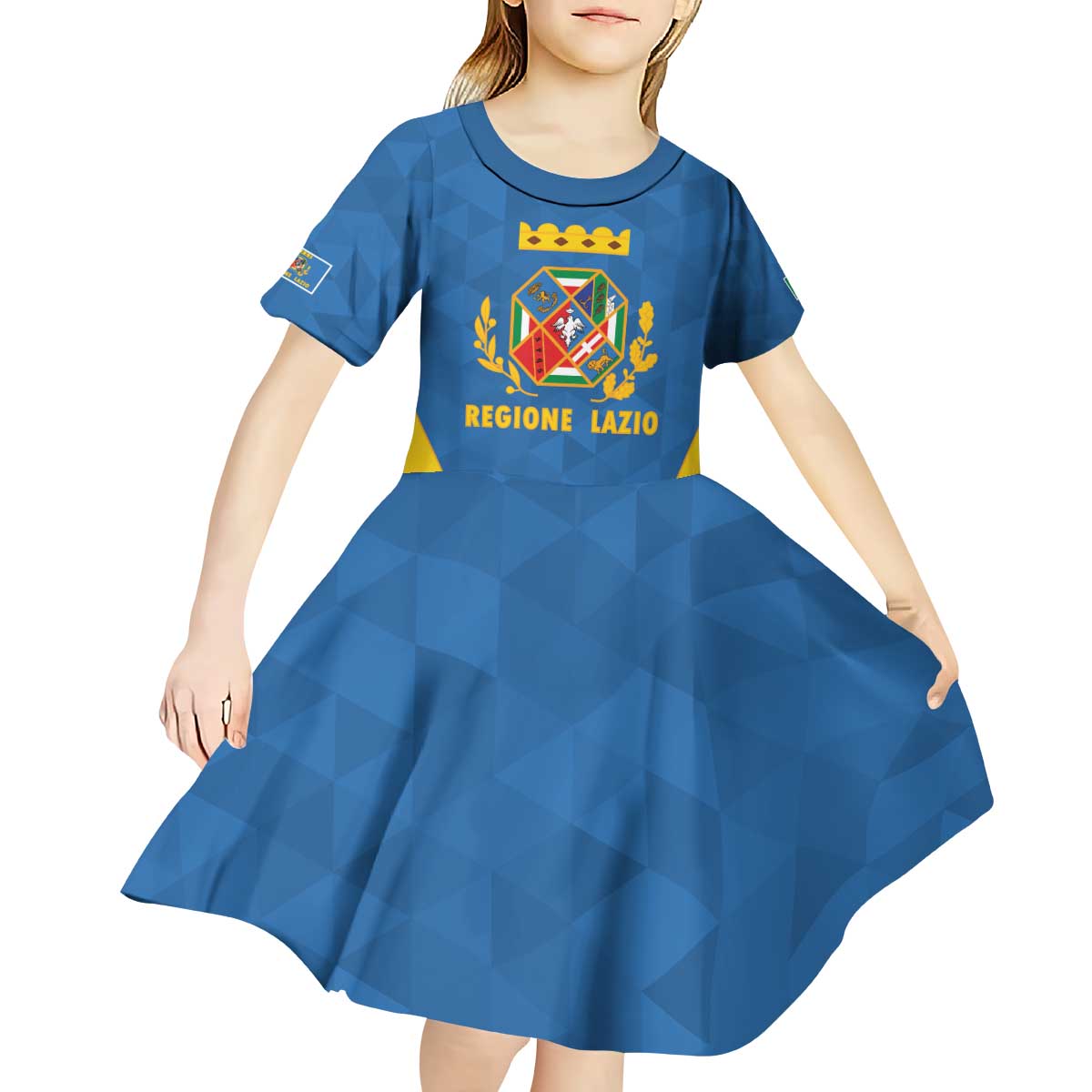 Personalized Italy Lazio Kid Short Sleeve Dress Inspiration Flags Style