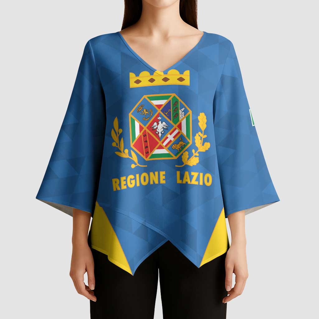 Personalized Italy Lazio Kimono Sleeve Blouse Inspiration Flags Style - Wonder Print Shop