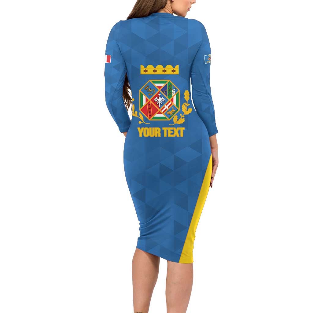 Personalized Italy Lazio Long Sleeve Bodycon Dress Inspiration Flags Style