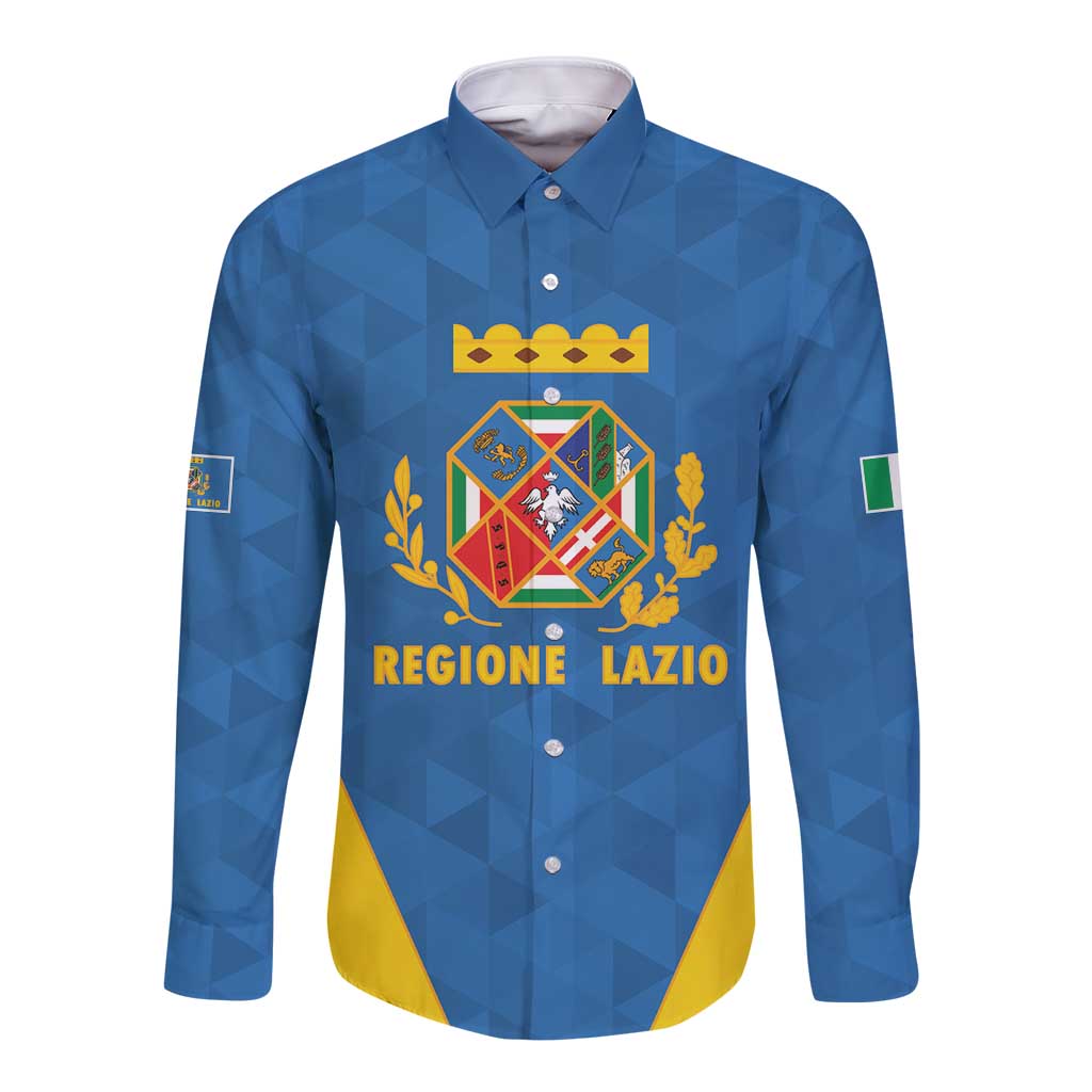 Personalized Italy Lazio Long Sleeve Button Shirt Inspiration Flags Style