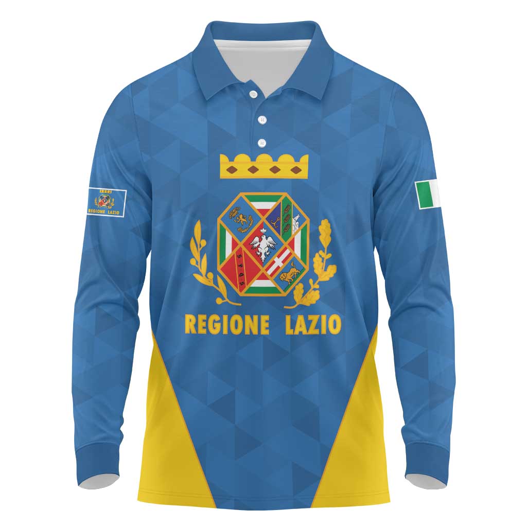 Personalized Italy Lazio Long Sleeve Polo Shirt Inspiration Flags Style
