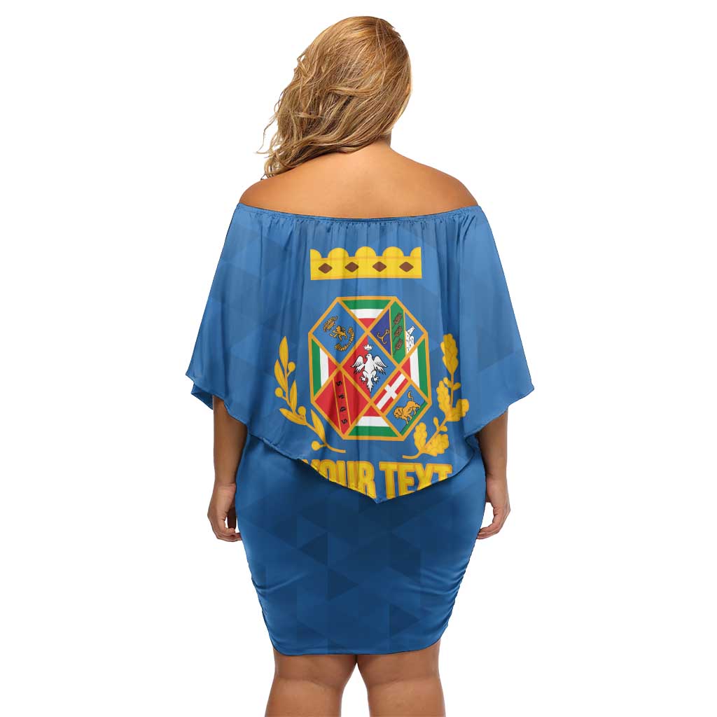 Personalized Italy Lazio Off Shoulder Short Dress Inspiration Flags Style