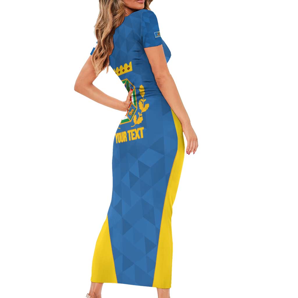 Personalized Italy Lazio Short Sleeve Bodycon Dress Inspiration Flags Style