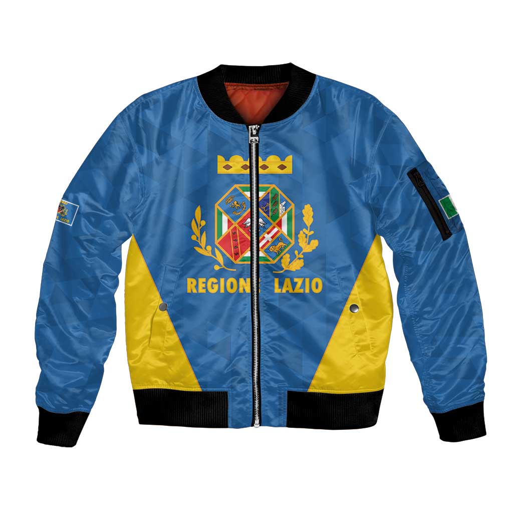 Personalized Italy Lazio Sleeve Zip Bomber Jacket Inspiration Flags Style