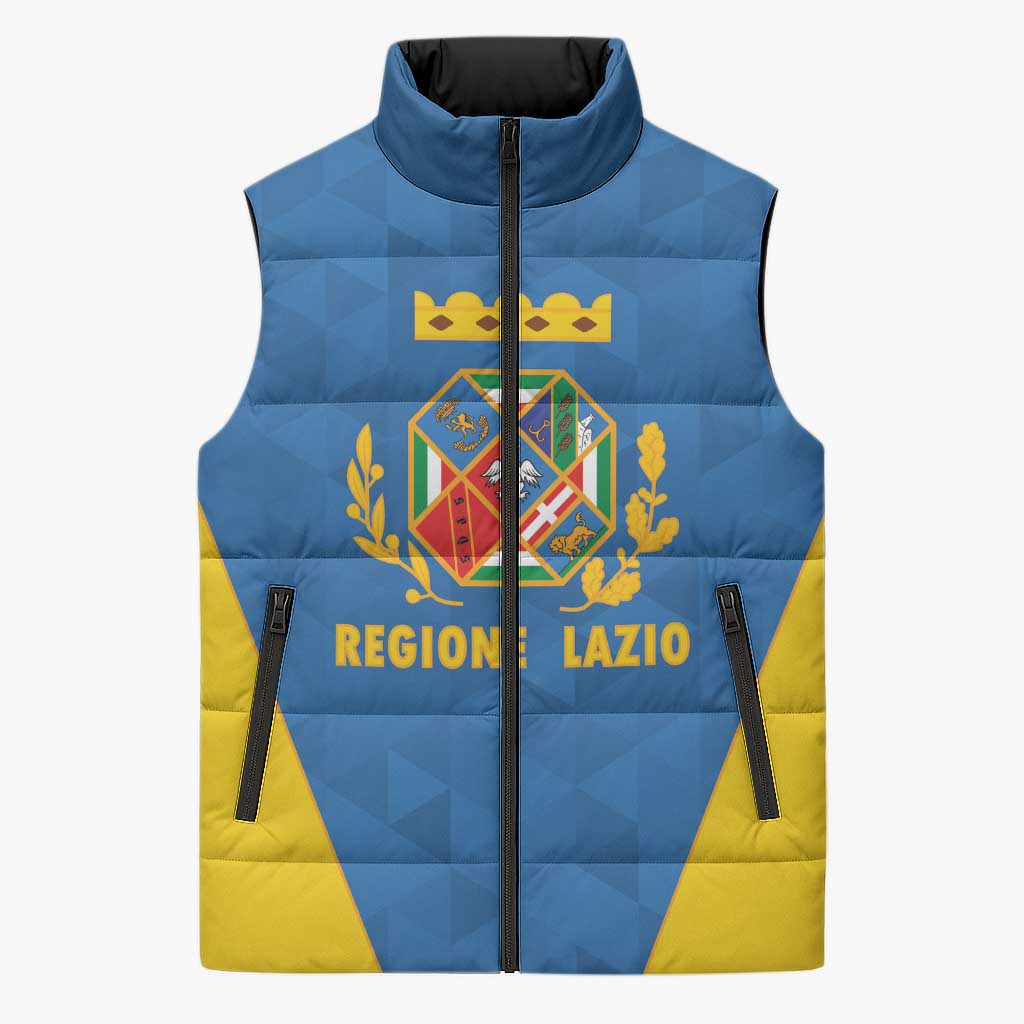 Personalized Italy Lazio Sleeveless Puffer Jacket Inspiration Flags Style - Wonder Print Shop