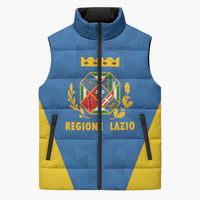 Personalized Italy Lazio Sleeveless Puffer Jacket Inspiration Flags Style - Wonder Print Shop