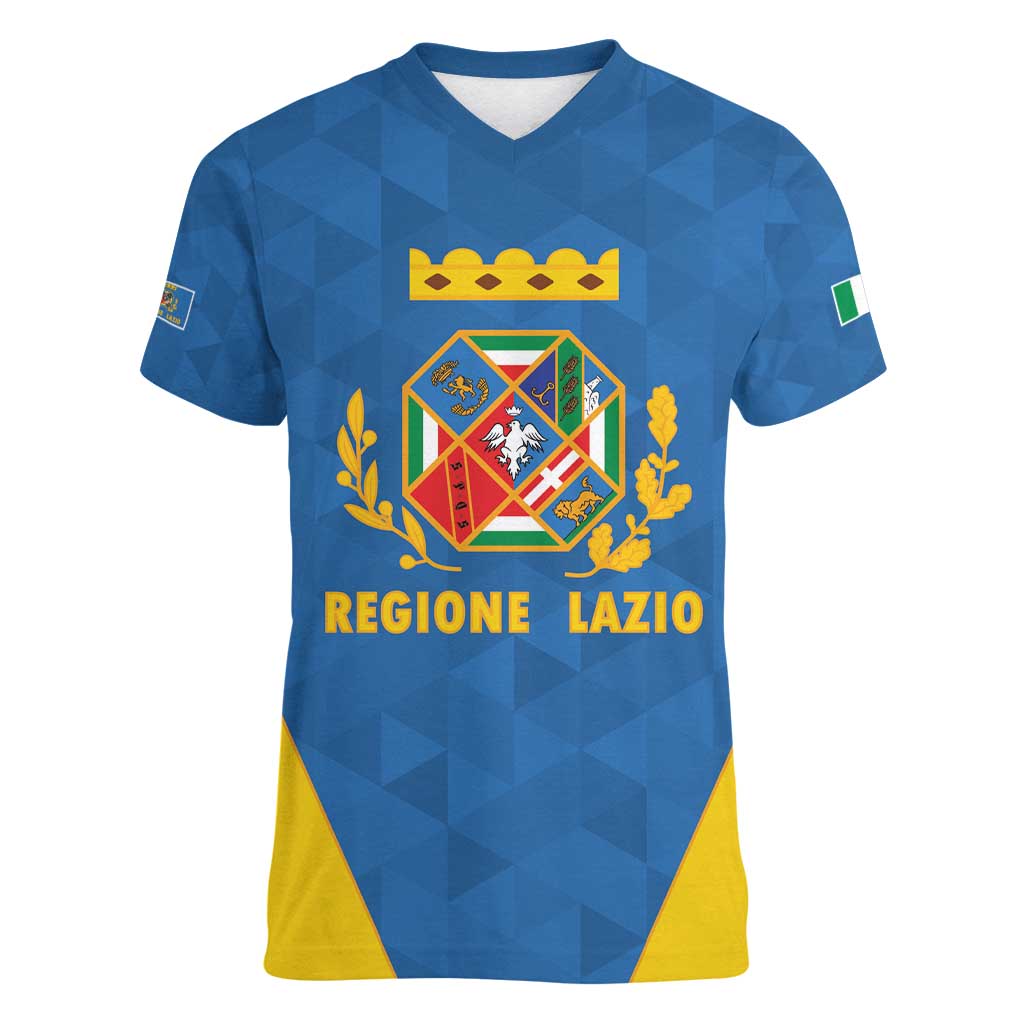 Personalized Italy Lazio Women V-Neck T-Shirt Inspiration Flags Style