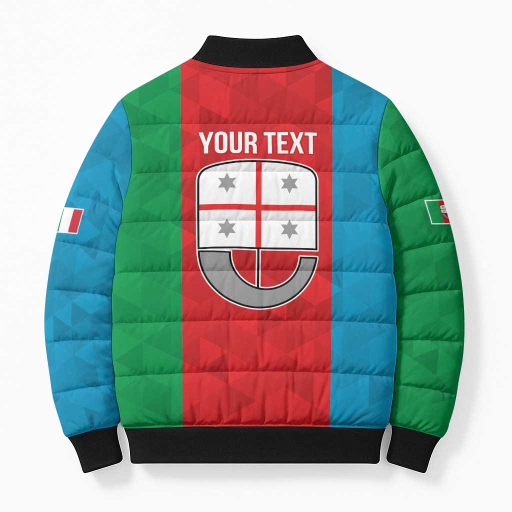 Personalized Italy Liguria Bomber Puffer Jacket Inspiration Flags Style - Wonder Print Shop