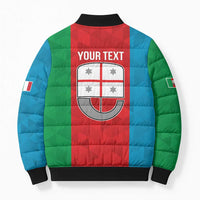 Personalized Italy Liguria Bomber Puffer Jacket Inspiration Flags Style - Wonder Print Shop