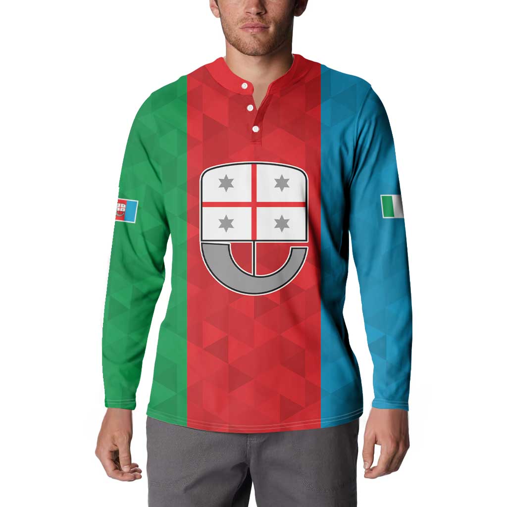 Personalized Italy Liguria Button Sweatshirt Inspiration Flags Style