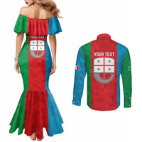 Personalized Italy Liguria Couples Matching Mermaid Dress and Long Sleeve Button Shirt Inspiration Flags Style