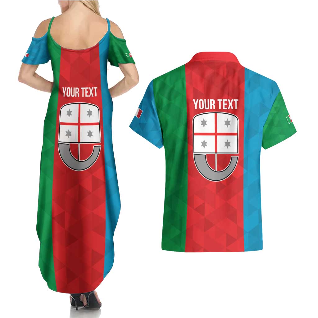 Personalized Italy Liguria Couples Matching Summer Maxi Dress and Hawaiian Shirt Inspiration Flags Style