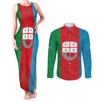 Personalized Italy Liguria Couples Matching Tank Maxi Dress and Long Sleeve Button Shirt Inspiration Flags Style