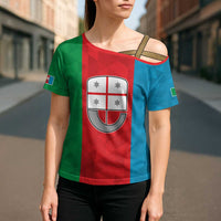 Personalized Italy Liguria Cross Shoulder Shirt Inspiration Flags Style - Wonder Print Shop