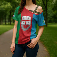 Personalized Italy Liguria Cross Shoulder Shirt Inspiration Flags Style - Wonder Print Shop