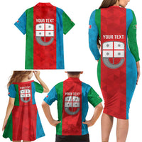Personalized Italy Liguria Family Matching Long Sleeve Bodycon Dress and Hawaiian Shirt Inspiration Flags Style