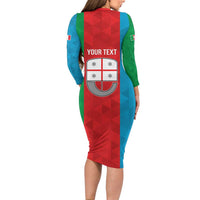 Personalized Italy Liguria Family Matching Long Sleeve Bodycon Dress and Hawaiian Shirt Inspiration Flags Style